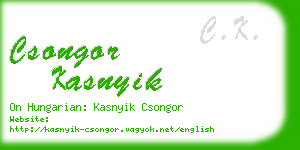 csongor kasnyik business card